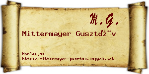 Mittermayer Gusztáv névjegykártya