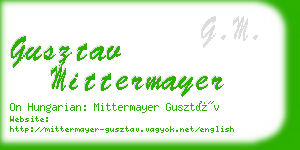 gusztav mittermayer business card